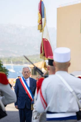 French National Day Celebration - Calvi French National Day celebration in Calvi, Corsica, France on July 14, 2026, in the presence of the city s mayor, Ange Santini, and numerous members of the 2nd Foreign Parachute Regiment of Calvi, who paraded on Boulevard Wilson in front of hundreds of spectators after a moment of reflection and the awarding of decorations in front of the war memorial. Photo by Shootpix ABACAPRESS.COM Calvi Corsica France  Copyright: xShootpix ABACAx