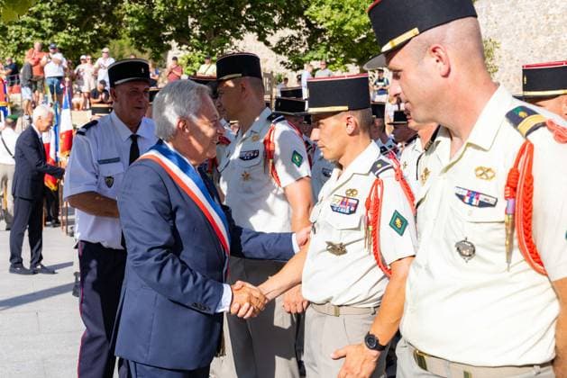 French National Day Celebration - Calvi French National Day celebration in Calvi, Corsica, France on July 14, 2026, in the presence of the city s mayor, Ange Santini, and numerous members of the 2nd Foreign Parachute Regiment of Calvi, who paraded on Boulevard Wilson in front of hundreds of spectators after a moment of reflection and the awarding of decorations in front of the war memorial. Photo by Shootpix ABACAPRESS.COM Calvi Corsica France  Copyright: xShootpix ABACAx