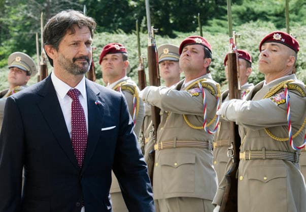 Czech Defence Minister Jaromir Zuna (SPD), not pictured, meets Slovak Defence Minister Robert Kalinak, pictured, in Prague, Czech Republic, July 15. 2026. (CTKxPhoto MichaelaxRihova) CTKPhotoP2026071502758  CTKPhotoP2026071502758