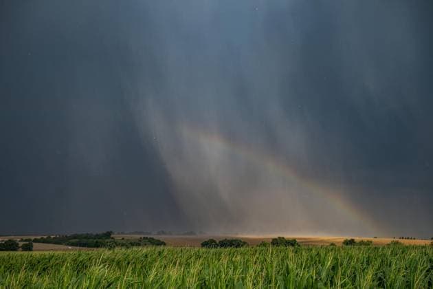 UNWETTER ÜBER THÜRINGEN ** NUR FÜR REDAKTIONELLE ZWECKE ** EDITORIAL USE ONLY **<p>14 07 2026-Oppershausen: Ein Regenbogen ist am Rande einer abziehenden Superzelle bei Oppershausen (Unstrut-Hainich-Kreis) zu sehen. Das Gewitter zog von Mühlhausen kommend in Richtung Gotha weiter. ( Deutschland Thueringen Oppershausen Copyright: SaschaxFromm *** SEVERE WEATHER OVER THURINGIA ** FOR EDITORIAL PURPOSES ONLY ** EDITORIAL USE ONLY ** July 14, 2026, Oppershausen: A rainbow is visible at the edge of a receding supercell near Oppershausen in the Unstrut-Hainich district. The thunderstorm moved from Mühlhausen toward Gotha. Germany, Thuringia, Oppershausen. Copyright SaschaxFromm Copyright: SaschaxFromm doc86q4zh0ej91tcy4me4t ,EDITORIAL USE ONLY