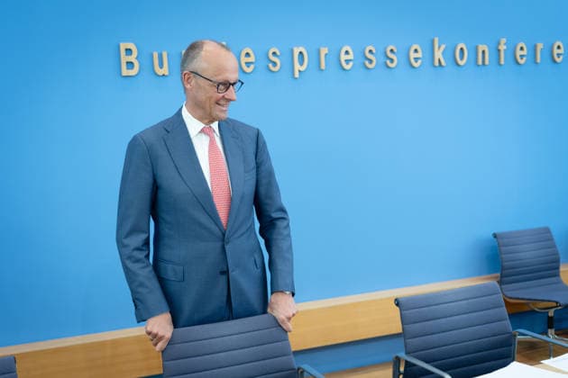 Sommerpressekonferenz, Bundeskanzler, Friedrich Merz Berlin, Bundespressekonferenz, BPK, Sommerpressekonferenz, Bundeskanzler, Friedrich Merz Berlin Berlin GER *** Summer Press Conference, Federal Chancellor, Friedrich Merz, Berlin, Federal Press Conference, BPK, Summer Press Conference, Federal Chancellor, Friedrich Merz, Berlin, Berlin, GER