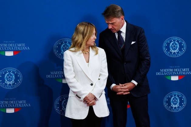 July 15, 2026, Rome, Italia, Italy: Prime Minister Giorgia Meloni and Minister of Agriculture and Food Sovereignty Francesco Lollobrigida during the award ceremony for the Master of the Art of Italian Cuisine, Rome, 15 07 2026 Rome Italy  - ZUMAa289 20260715_zia_a289_055 Copyright: xFrancescoxFotiax xAgfx