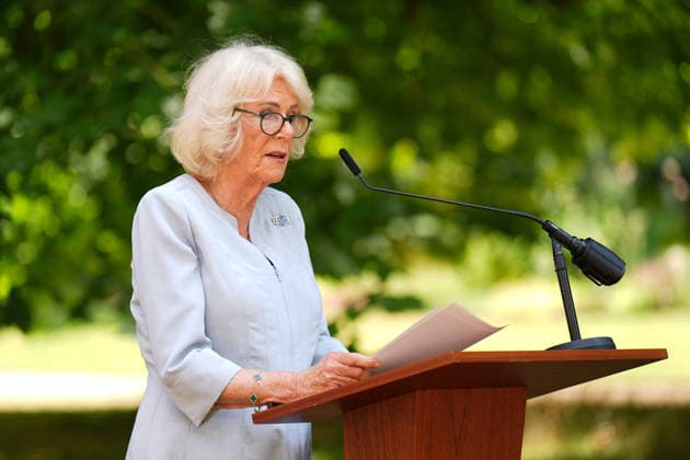 Royal Osteoporosis Society reception Queen Camilla, President of the Royal Osteoporosis Society, speaks at a reception to mark 40 years of the charity, at Clarence House, London. The Queen has championed the work of the Royal Osteoporosis Society since 1994, after seeing her own mother suffering with the disease, which resulted in her early death at the age of 72. Picture date: Wednesday July 15, 2026., Credit:Aaron Chown PA ROTA - B68 Avalon UK, London  Copyright: xAaronxChownx xPAxROTAx-xB68x xAvalonx 1116687495