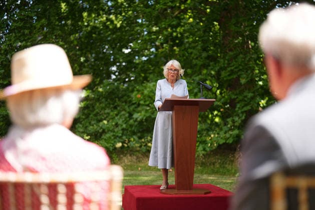 Royal Osteoporosis Society reception Queen Camilla, President of the Royal Osteoporosis Society, speaks at a reception to mark 40 years of the charity, at Clarence House, London. The Queen has championed the work of the Royal Osteoporosis Society since 1994, after seeing her own mother suffering with the disease, which resulted in her early death at the age of 72. Picture date: Wednesday July 15, 2026., Credit:Aaron Chown PA ROTA - B68 Avalon UK, London  Copyright: xAaronxChownx xPAxROTAx-xB68x xAvalonx 1116687500