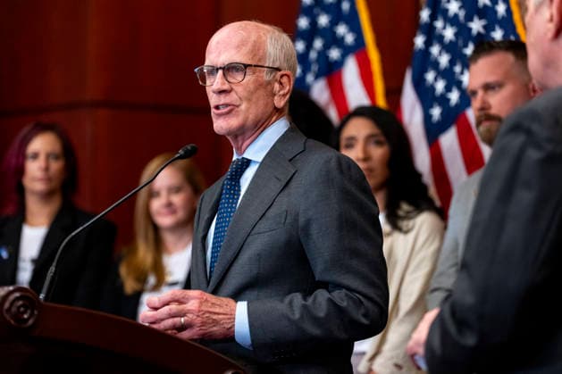 Sen. Peter Walsh, D-VT, speaks during a press conference with survivors of convicted sex offender Jeffrey Epstein at the U.S. Capitol in Washington, DC on Wednesday, June 15, 2026. Epstein survivors and survivors family spoke against Todd Blanche s nomination to be U.S. Attorney General following his Senate Judiciary Committee nomination hearing.  WAP20260715506 BONNIExCASH