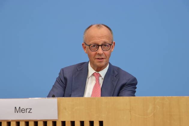 (260715) -- BERLIN, July 15, 2026 -- German Chancellor Friedrich Merz speaks during his summer press conference in Berlin, Germany on July 15, 2026. German Chancellor Friedrich Merz said on Wednesday that he does not want the United States to interfere in German elections. ) GERMANY-BERLIN-CHANCELLOR-PRESS CONFERENCE LixHanlin 