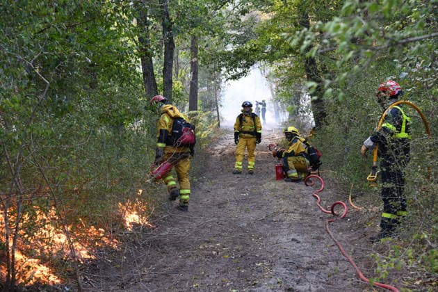 Massive wildfire spreads through Fontainebleau Forest near Paris FONTAINEBLEAU, FRANCE - JULY 15: An exceptionally large wildfire is spreading across the Fontainebleau Forest, south of Paris, France, on July 15, 2026. Fueled by an intense heat wave, prolonged drought conditions and strong winds, the blaze is rapidly advancing through the woodland, destroying hundreds of hectares of vegetation. Firefighting teams continue efforts to contain the fire and prevent further damage. Dragan Lekic Anadolu Paris France. Editorial use only. Please get in touch for any other usage.  Copyright: x2026xAnadoluxDraganxLekicx