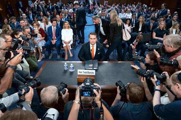July 15, 2026, Washington, District Of Columbia, USA: Todd Blanche acting Attorney General of the United States testfies before the US Senate Committee on the Judiciary to be the new Attorney General of the United States in Washington, DC, USA, on July 15th 2026 Washington USA  - ZUMAs152 20260715_faa_s152_044 Copyright: xAndrewxThomasx