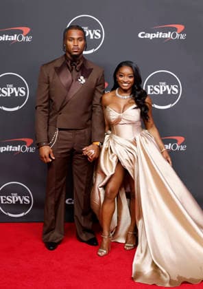 Jonathan Owens and Simone Biles arrive on the red carpet at the 2026 ESPY Awards at David H. Koch Theater at Lincoln Center on Wednesday, July 15, 2026 in New York City.  NYP20260715121 JOHNxANGELILLO