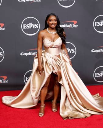 Simone Biles arrives on the red carpet at the 2026 ESPY Awards at David H. Koch Theater at Lincoln Center on Wednesday, July 15, 2026 in New York City.  NYP20260715122 JOHNxANGELILLO