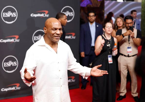 Mike Tyson arrives on the red carpet at the 2026 ESPY Awards at David H. Koch Theater at Lincoln Center on Wednesday, July 15, 2026 in New York City.  NYP20260715132 JOHNxANGELILLO
