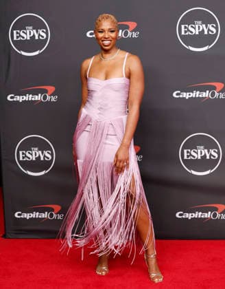 Monica McNutt arrives on the red carpet at the 2026 ESPY Awards at David H. Koch Theater at Lincoln Center on Wednesday, July 15, 2026 in New York City.  NYP20260715109 JOHNxANGELILLO