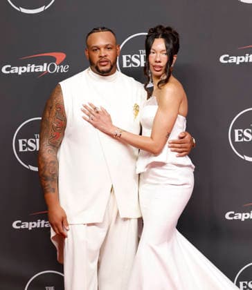 Dion Dawkins and Daiyaana Muhammad arrive on the red carpet at the 2026 ESPY Awards at David H. Koch Theater at Lincoln Center on Wednesday, July 15, 2026 in New York City.  NYP20260715179 JOHNxANGELILLO