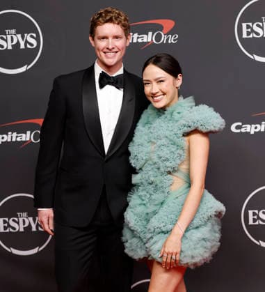 Evan Bates and Madison Chock arrive on the red carpet at the 2026 ESPY Awards at David H. Koch Theater at Lincoln Center on Wednesday, July 15, 2026 in New York City.  NYP20260715175 JOHNxANGELILLO