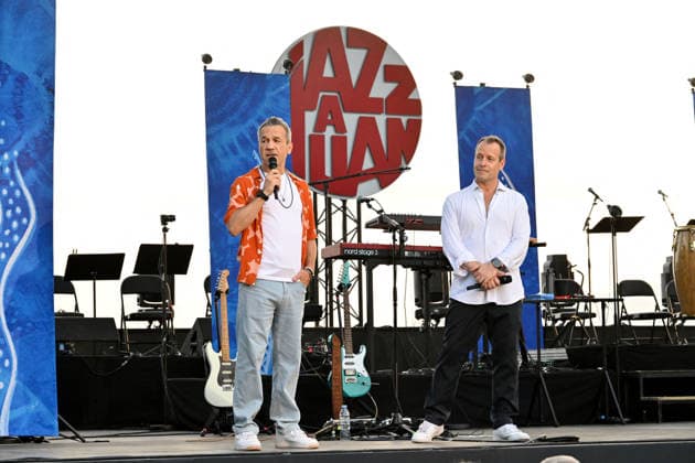 Jean Noël Ginibre and Reno Di Matteo, the festival’s artistic directors, on stage at the Pinède Gould during the 65th Juan Jazz Festival on July 15, 2026. Since 1960, the Jazz à Juan Festival has welcomed the biggest names in jazz. Bruno Bebert Bestimage Fatoumata Diawara, a Malian singer, actress, and songwriter, performs on stage at the Pinède Gould during the 65th Jazz à Juan Festival on July 15, 2026. Since 1960, the Jazz à Juan Festival has welcomed the biggest names in jazz. Antibes, Juan-les-Pins, France  Copyright: xBrunoxBebertx xBestimagexBrunoxBebertx xBestimagex