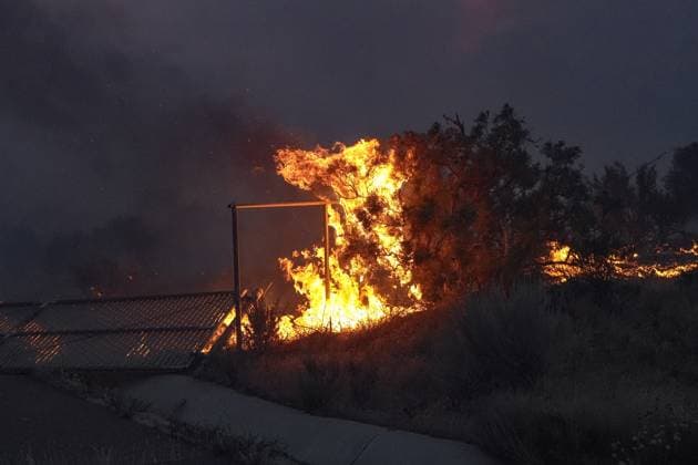 July 15, 2026, Boulevard, California, United States: Smoke and flame are seen along the road..The Thorn Fire burns near Buckthorn Trail and Clover Trail in the Boulevard Campo area of southeastern San Diego County on Wednesday, July 15, 2026. Fueled by hot, dry conditions, the wildfire spreads rapidly, prompts evacuation orders and warnings, temporarily closes portions of Interstate 8, and draws a large response from Cal Fire and local agencies. Firefighters on the ground, supported by air tankers and helicopters, work to slow the fire s advance and protect nearby homes and infrastructure as officials monitor changing fire conditions. Boulevard United States  - ZUMAs197 20260715_aaa_s197_308 Copyright: xWaixLeexMichaelxHox