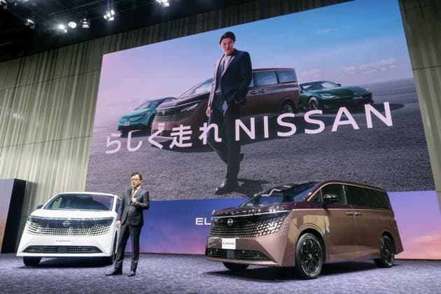 CORRECTED: Nissan unveils new minivan Nissan Motor Co. unveils the fully remodeled Elgrand minivan to the media in Yokohama on June 17, 2026.  A14AA0005623434P