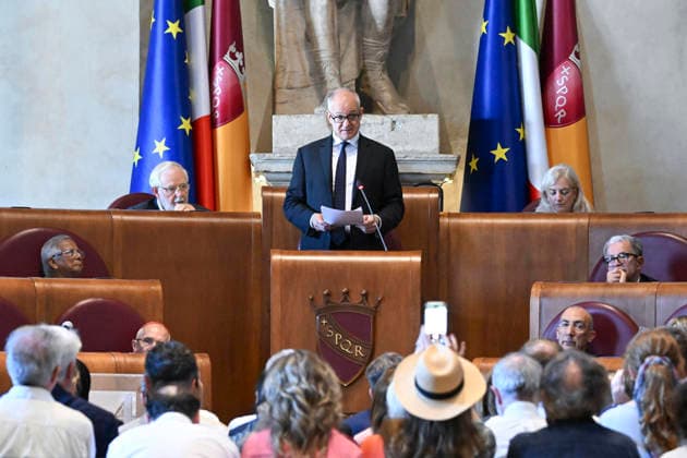 July 16, 2026, Rome, Italy: Mayor of Rome, Roberto Gualtieri, during the last day of 2026 Global Nobel Laureates Assembly in Rome, Italy, 16 July 2026. ANSA RICCARDO ANTIMIANI. Rome Italy  - ZUMAa110 20260716_zaf_a110_008 Copyright: xRiccardoxAntimianix