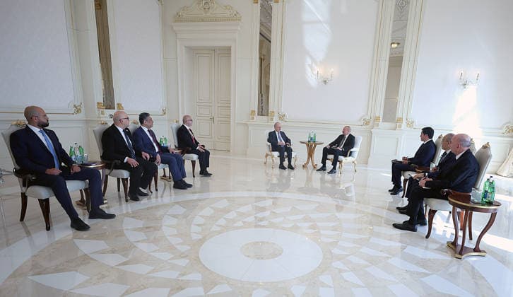 Palestinian Prime Minister meets Azerbaijani President in Baku Palestinian Prime Minister Mohammad Mustafa meets with Azerbaijani President Ilham Aliyev at the Zagulba Palace in Baku, Azerbaijan, on July 16, 2026, during an official visit. The meeting was attended by Minister of Finance and Planning Stephan Salameh, Assistant Minister of Foreign Affairs for Political Affairs Ambassador Omar Awadallah, and the Palestinian Ambassador to Azerbaijan Ahmed Metani. Photo by Prime Minister Office apaimages Ramallah West Bank Palestinian Territory 160726_Azerbaijan_PMO_00(4) Copyright: xapaimagesxPrimexMinisterxOfficex xapaimagesx