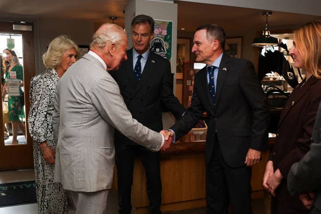 Britain s King Charles and Queen Camilla visits Blandford Forum in Dorset Britain s King Charles is welcomed by Woodhouse family members and employees of Hall and Woodhouse Badger Brewery, to mark the start of the brewery s 250th anniversary celebrations in Blandford Forum, Dorset, Britain, July 16, 2026., Credit:Avalon.red PA ROTA - B68 Avalon UNITED KINGDOM, Dorset  Copyright: xAvalon.redx xPAxROTAx-xB68x xAvalonx 1116845875