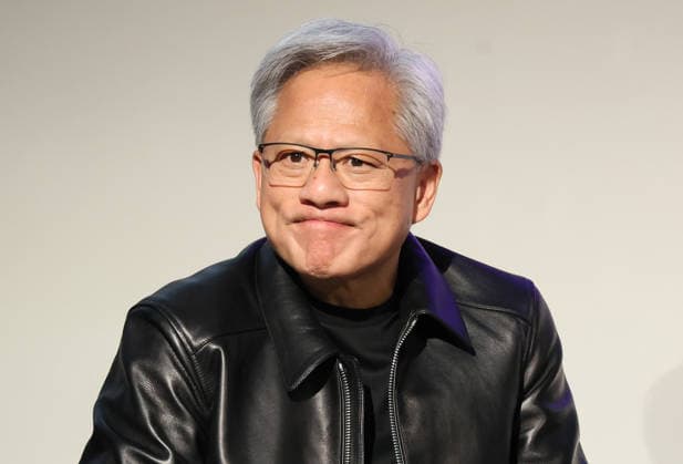 July 16, 2026, Tokyo, Japan - American AI chip maker Nvidia founfer and CEO Jensen Huang speaks at a press conference as Japanese three robotics companies, Fanuc, Yaskawa Electric and Kawasaki Heavy Industries begin business collaboration with Nvidia and computer giant Fujitsu in the field of the physical AI in Tokyo on Thursday, July 16, 2026. (photo by Yoshio Tsunoda AFLO)  aflo_338196768