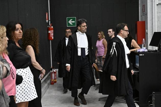 July 16, 2026, Genova, ITALIA: Paolo Lepri (C), presidente del Collegio giudicante, Ferdinando Baldini (S) giudice a latere, e Fulvio Polidori, giudice a latere, durante la lettura per la sentenza di primo grado per il crollo di ponte Morandi, Genova, 16 luglio 2026. Paolo Lepri (C), President of the Judging Panel, Ferdinando Baldini (L) associate judge, and Fulvio Polidori, associate judge, during the first-instance verdict for the collapse of the Morandi Bridge, Genoa, Italy, 16 July 2026. .ANSA LUCA ZENNARO Genova ITALIA  - ZUMAa110 20260716_zaf_a110_045 Copyright: xLucaxZennarox