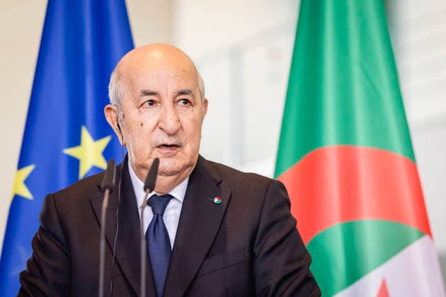 Abdelmadjid Tebboune, Praesident von Algerien, aufgenommen im Rahmen einer Pressekonferenz in Berlin, 16.07.2026. Berlin Deutschland *** Abdelmadjid Tebboune, President of Algeria, photographed during a press conference in Berlin on July 16, 2026, Berlin, Germany Copyright: xJulianexSonntagx