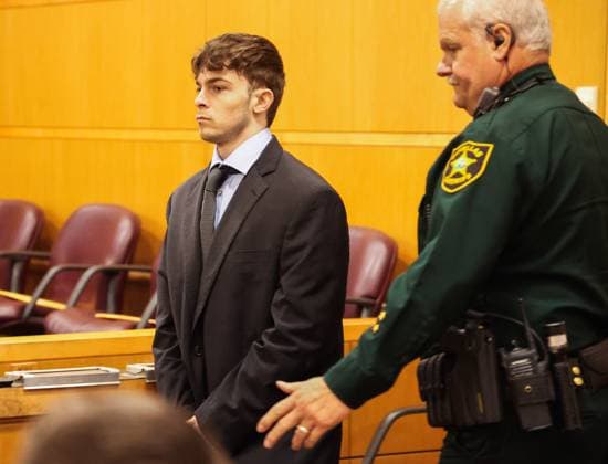 July 16, 2026, Clearwater, Florida, USA: Stuart Beck is escorted into the courtroom after during his murder trial at the Pinellas County Justice Center on Thursday, July 16, 2026 in Clearwater. Beck is on trial for shooting and killed Michael Conrad. Clearwater USA  - ZUMAs70_ 20260716_zan_s70_022 Copyright: xDirkxShaddx