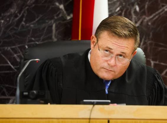 July 16, 2026, Clearwater, Florida, USA: Sixth Judicial Circuit Judge Philippe Matthey on the bench during the murder trial of Stuart Beck at the Pinellas County Justice Center on Thursday, July 16, 2026 in Clearwater. Beck is on trial for shooting and killed Michael Conrad. Clearwater USA - ZUMAs70_ 20260716_zan_s70_023 Copyright: xDirkxShaddx