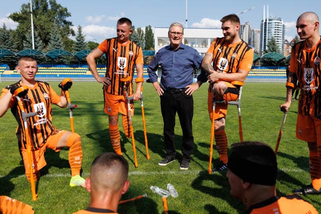 Prime Minister Keir Starmer visits Ukraine 16 07 2026. Ukraine. Prime Minister Keir Starmer meets meets members of a military war veteran s amputee football team in Kyiv., Credit:Simon Dawson No 10 Downing Street B66 Avalon Ukraine, Kyiv  Copyright: xSimonxDawsonx xNox10xDowningxStreetx xB66x xAvalonx 1116894181