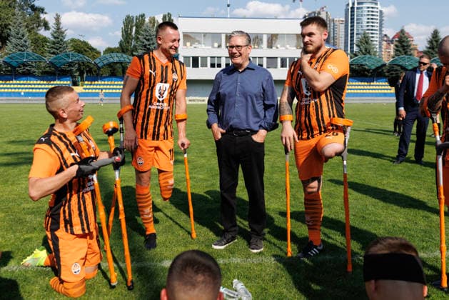Prime Minister Keir Starmer visits Ukraine 16 07 2026. Ukraine. Prime Minister Keir Starmer meets meets members of a military war veteran s amputee football team in Kyiv., Credit:Simon Dawson No 10 Downing Street B66 Avalon Ukraine, Kyiv  Copyright: xSimonxDawsonx xNox10xDowningxStreetx xB66x xAvalonx 1116894240