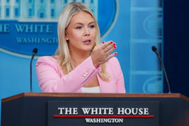 White House Press Secretary Karoline Leavitt speaks during a press briefing in the James S. Brady Briefing Room of the White House in Washington, DC on Thursday, July 16. 2026. This is Leavitt s first briefing since returning from maternity leave.  WAP202607162011 AARONxSCHWARTZ