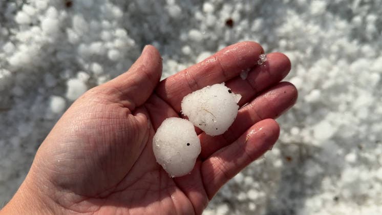Schwere Unwetter sind erneut über Baden-Württemberg hinweg gezogen. Betroffen war die Gegend um Metzingen. In Riedrich zog eine Superzelle über die Ortschaft. Bis zu 5 cm großer Hagel ist gefallen. Autofahrer suchten mitten im Hagelsturm (on tape) Schutz unter einer Tankstelle oder deckten ihre Autos mit Decken ab. Erneut gibt es für viele Autofahrer Hageldellen. Sturmschäden gab es ebenfalls. Die Feuerwehr Bempflingen ist im Einsatz und muss einige Sturmschäden beseitigen. Betroffen ist auch die B 312. Hier stürzten ebenfalls Bäume auf die Bundesstraße. Die Feuerwehr ist mit Kettensägen im Dauereinsatz. In Grabstetten wurden Heckscheiben vom Hagel durchschlagen und Campingfahrzeuge zerstört Grabstetten Baden-Württemberg Deutschland ***