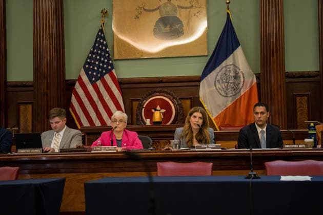 July 16, 2026, New York, New York, USA: The City Council held a hearing to consider a bill, known as RomanchÃ¢â‚¬â ¢s Law, that would phase out and eventually ban horse-drawn carriages...The bill is named after the 18-year-old tourist from India who was killed last month when he was thrown from a runaway carriage in Central Park after the horse was spooked. New York USA  - ZUMAs142 20260716_fap_s142_022 Copyright: xNancyxSieselx