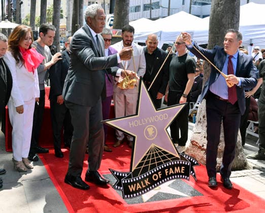 Intocable band members look on during their Hollywood Walk of Fame star ceremony honoring the band with the 2,852nd star on the Hollywood Walk of Fame in Los Angeles on Thursday, July 16, 2026.  LAP2026071606 JIMxRUYMEN
