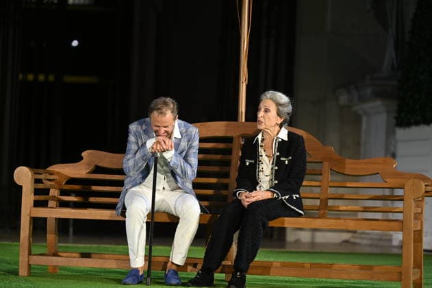 RECORD DATE NOT STATED Philipp Hochmair, Jedermann, Daniela Ziegler, Jedermanns Mutter, Fotoprobe, Salzburger Festspiele, Domplatz, Salzburg, 2026, Manfred Siebinger *** Philipp Hochmair as Jedermann, Daniela Ziegler as Jedermann’s Mother, photo rehearsal, Salzburg Festival, Domplatz, Salzburg, 2026, Manfred Siebinger