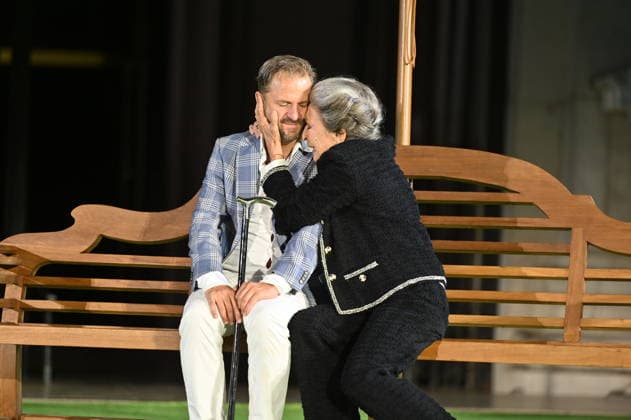 RECORD DATE NOT STATED Philipp Hochmair, Jedermann, Daniela Ziegler, Jedermanns Mutter, Fotoprobe, Salzburger Festspiele, Domplatz, Salzburg, 2026, Manfred Siebinger *** Philipp Hochmair as Jedermann, Daniela Ziegler as Jedermann’s Mother, photo rehearsal, Salzburg Festival, Domplatz, Salzburg, 2026, Manfred Siebinger