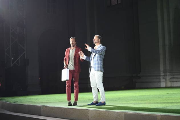 RECORD DATE NOT STATED Philipp Hochmair, Jedermann, Christoph Luser, Guter Gesell Teufel, Jedermann, Fotoprobe, Salzburger Festspiele, Domplatz, Salzburg, 2026, Manfred Siebinger *** Philipp Hochmair, *Jedermann*, Christoph Luser, *Guter Gesell Teufel*, *Jedermann*, photo rehearsal, Salzburg Festival, Domplatz, Salzburg, 2026, Manfred Siebinger