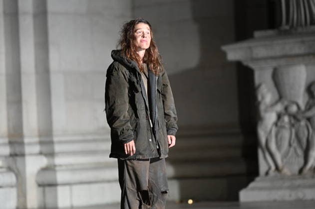 RECORD DATE NOT STATED Meike Droste, Armer Nachbar Werke, Jedermann, Fotoprobe, Salzburger Festspiele, Domplatz, Salzburg, 2026, Manfred Siebinger *** Meike Droste, Armer Nachbar Werke, Jedermann, photo rehearsal, Salzburg Festival, Domplatz, Salzburg, 2026, Manfred Siebinger