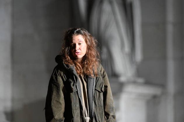 RECORD DATE NOT STATED Meike Droste, Armer Nachbar Werke, Jedermann, Fotoprobe, Salzburger Festspiele, Domplatz, Salzburg, 2026, Manfred Siebinger *** Meike Droste, Armer Nachbar Werke, Jedermann, photo rehearsal, Salzburg Festival, Domplatz, Salzburg, 2026, Manfred Siebinger