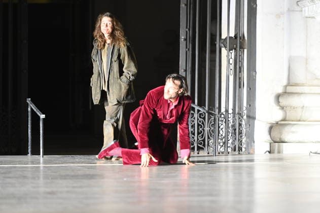 RECORD DATE NOT STATED Meike Droste, Werke, Nachbar, Christoph Luser, Teufel Gesell, Jedermann, Fotoprobe, Salzburger Festspiele, Domplatz, Salzburg, 2026, Manfred Siebinger *** Meike Droste, Works, Neighbor, Christoph Luser, Teufel Gesell, Jedermann, Photo Rehearsal, Salzburg Festival, Domplatz, Salzburg, 2026, Manfred Siebinger