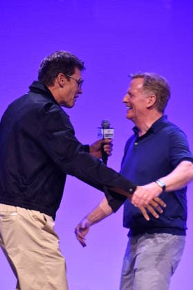 NEW YORK, NY - JULY 16: Tom Brady and Roger Goodell at Disney Fan Draft at Center Stage during day 1 of Fanatics Fest NYC on July 16, 2026 at Javits Center in New York City. Credit: AdMedia New York City USA - ZUMAa123 20260716_zaa_a123_219 Copyright: xJohnxFyckex