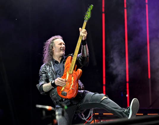 Bassist Markus Grosskopf of the German metal band Helloween perform during the International Music Festival Masters of Rock in Vizovice near Zlin, Czech Republic, July 16, 2026. (CTKxPhoto DaliborxGluck) CTKPhotoP2026071608364  CTKPhotoP2026071608364