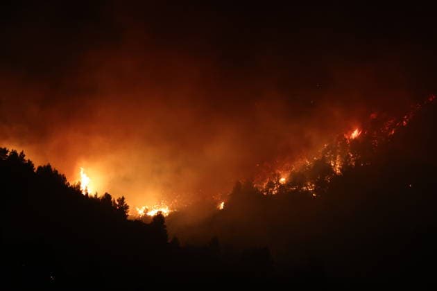 Wildfire in Algeria BLIDA, ALGERIA - JULY 17: Smoke and flame rise from a wildfire as extinguishing work is continue in Blida, Algeria on July 17, 2026.Firefighters brought 65 of the blazes under control, while 46 remained active across 18 provinces. Major firefighting operations were underway in Bejaia, Annaba, Skikda, Blida, Tizi Ouzou, Boumerdes, Ain Defla and Tlemcen, supported by firefighting aircraft and helicopters. Hamza Zait Anadolu Blida Algeria. Editorial use only. Please get in touch for any other usage.  Copyright: x2026xAnadoluxHamzaxZaitx