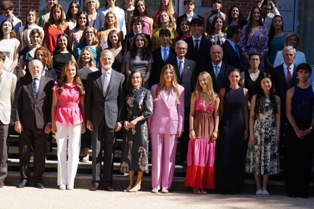 17-07-2026 Princess Leonor and Princess Sofia and Queen Letizia and King Felipe during a meeting with the United World colleges foundation at Zarzuela palace in Madrid. No Spain Â  Copyright: xPPEx