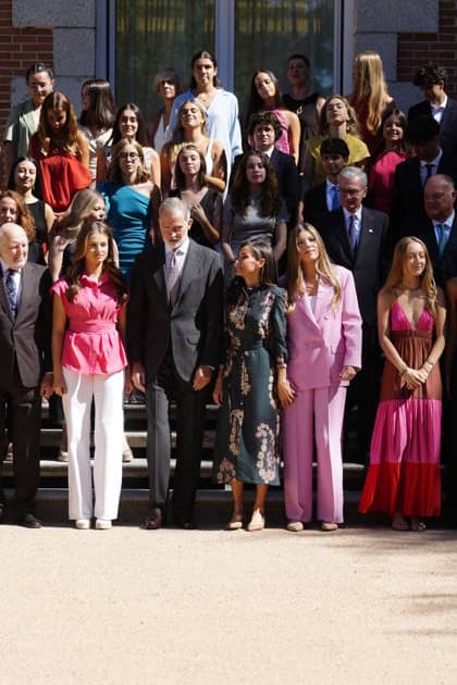 17-07-2026 Princess Leonor and Princess Sofia and Queen Letizia and King Felipe during a meeting with the United World colleges foundation at Zarzuela palace in Madrid. No Spain Â  Copyright: xPPEx