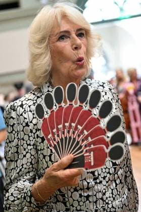 Entertainment Themen der Woche KW29 Charles and Camilla visit Blandford Forum Britain s Queen Camilla fans herself as she and Britain s King Charles III (not pictured) meet with various personnel working at charities across Dorset, on display in the Main Hall during a visit to the Blandford Forum Town Hall and Corn Exchange in Blandford Forum, Dorset, south-west England on July 16, 2026., Credit:JUSTIN TALLIS PA ROTA - B68 Avalon United Kingdom, Dorset, Blandford Forum  Copyright: xJUSTINxTALLISx xPAxROTAx-xB68x xAvalonx 1117025658