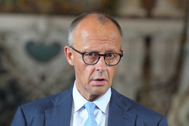 Pressekonferenz nach dem 26. Deutsch-Franzoesischer Ministerrat Bundeskanzler Friedrich Merz im Portrait bei der Pressekonferenz nach dem Deutsch-Franzoesischen Ministerrat , Bruehl, 17.07.2026 Bruehl NRW Deutschland *** Press Conference Following the 26th German-French Ministerial Council: A Portrait of Chancellor Friedrich Merz at the Press Conference Following the German-French Ministerial Council, Brühl, July 17, 2026, Brühl, North Rhine-Westphalia, Germany