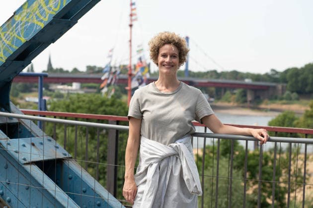 Schauspielerin Karen DAHMEN spielt die Rolle der Nadine Jaeger, Portraet, Porträt, Portrait, Angeschnittenes Einzelbild, Einzelmotiv, Pressetermin anlaesslich der Dreharbeiten fuer die ARD Vorabendserie ,,Wapo Duisburg,, in Duisburg, 17.07.2026. *** Actress Karen DAHMEN plays the role of Nadine Jaeger, portrait, Portrait, Close-up, Single Shot, Single Motif, Press event during the filming of the ARD early-evening series Wapo Duisburg in Duisburg, July 17, 2026