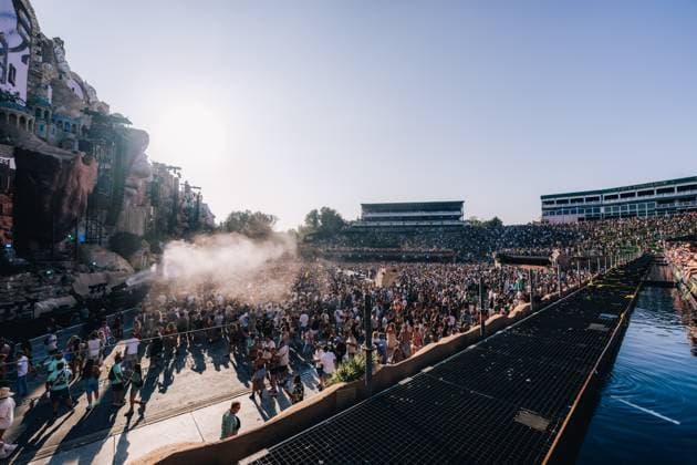 Festival visitors pictured during the first day of the Tomorrowland electronic music festival, Friday 17 July 2026, in Boom. The first weekend of the 20th edition of the festival takes place at the De Schorre terrain in Boom, from 17 to 19 July.  EMILExWINDAL 181368669